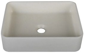 Lavabo da appoggio Sandstone rettangolare in cemento L 40.6 x H 10.1 x P 30.4 cm grigio piletta non inclusa