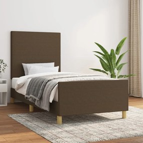 Giroletto Senza Materasso Marrone Scuro 90x190 Cm Tessuto /
