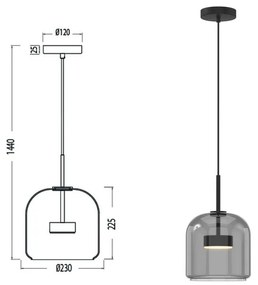 Lampadario Design Aurora nero GX53 NOVECENTO