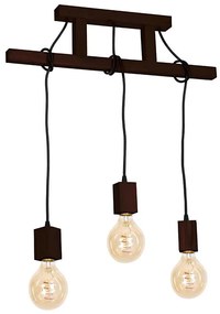 Lampadario a sospensione con supporto rigido JACK 3xE27/40W/230V legno marrone