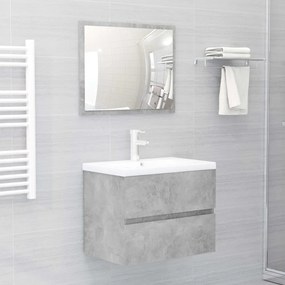 Set Mobili Da Bagno 2 Pz Grigio Cemento İn Legno Multistrato /