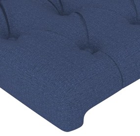 Testiera ad orecchio blu 103x23x118/128 cm in tessuto