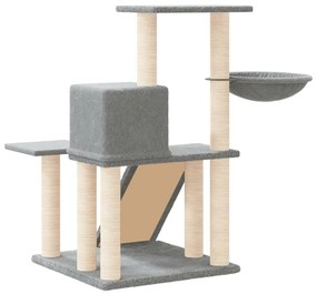 Albero per gatti con tiragraffi in sisal grigio chiaro 82 cm