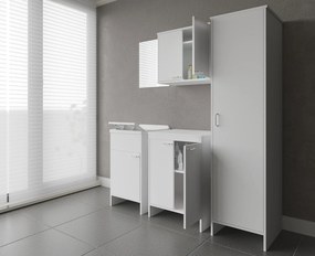Mobile Lavanderia da Esterno 60x49x84 cm in PVC Bianco...
