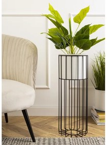 Vaso da fiori in metallo LOFT 55x20 cm nero/bianco