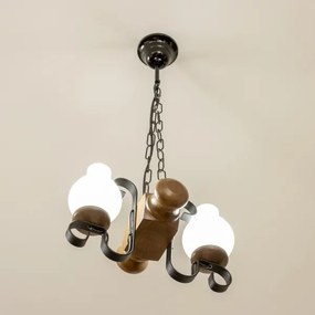 Brilagi - Lampadario a sospensione con catena RUSTIC 2xE14/40W/230V faggio/noce