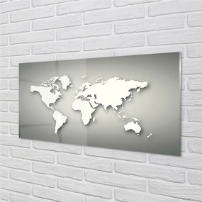 Quadro vetro acrilico Mappa bianca di sfondo grigio 100x50 cm