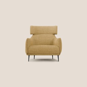 Zelda Poltroncina dal design moderno in morbido tessuto impermeabile T06 giallo