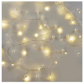 Catena luminosa LED natalizia, 40 LED, 1,5 m, alimentazione 3x AA, bianco caldo