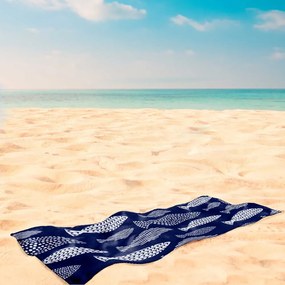 Telo mare blu scuro 90x180 cm Fish - DecoKing