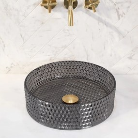 Lavabo da appoggio Rea Cristal Black