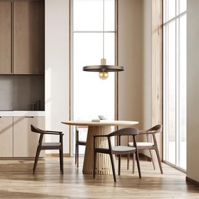 Lampadario a sospensione con filo SILA 1xE27/15W/230V diametro 40 cm marrone/beige