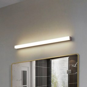 Lindby Luce da specchio per il bagno a LED Philippa, angolare, 88 cm, alluminio