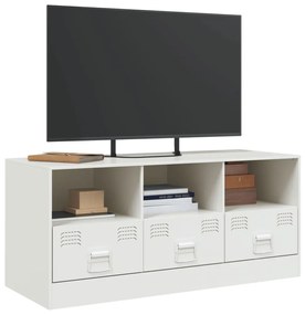 Mobile porta tv bianco 99x39x44 cm in acciaio