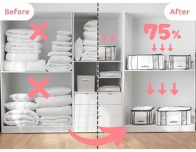 Organizer per vestiti sottovuoto/rinforzato in tessuto 65x45x27 cm Life – Compactor