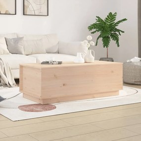 Tavolino Da Salotto 100x50x35 Cm İn Legno Massello Di Pino /