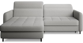 Divano angolare grigio allungabile/con contenitore (con penisola a sinistra/con chaise lounge) e rivestimento in bouclé Gomsi – ELTAP