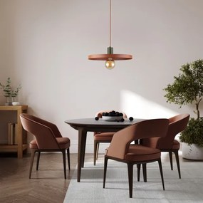 Lampadario a sospensione con filo SILA 1xE27/15W/230V diametro 40 cm color mattone/verde