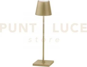 Lampada da tavolo ricaricabile led drink oro 1,5w 165lm 3000k dimme...