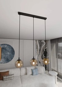 Lampadario a sospensione COSMO 3 BLACK MIODOWY
