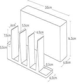 Supporto in metallo per utensili da cucina Tower - YAMAZAKI