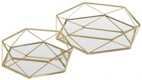 Vassoi decorativi in metallo in set di 2 pezzi ø 25 cm - Casa Selección