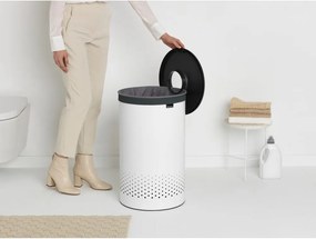 Cesto portabiancheria in metallo bianco 60 l - Brabantia