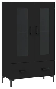 Credenza nera 69,5x31x115 cm in legno multistrato