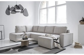 Divano letto angolare in velluto a coste bianco Brave Dave - Miuform