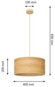 Lampadario a sospensione con filo ALBA 1xE27/15W/230V diametro 40 cm marrone