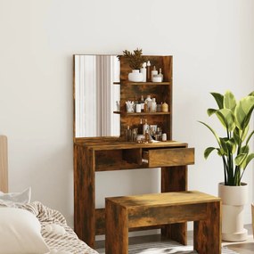 Toeletta Con Specchio Rovere Fumo 74,5x40x141 Cm /