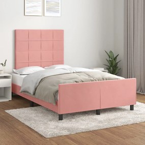 Giroletto Con Testiera Rosa 120x200 Cm İn Velluto /