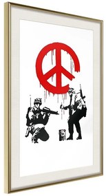 Poster  Banksy: CND Soldiers I  Cornice Quadri Cornice d'oro con passe-partout, Larghezza x Altezza Home decor 40x60