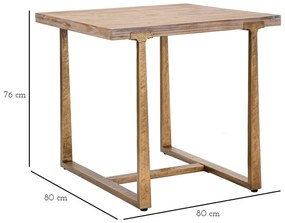 Tavolo da pranzo in colore naturale 80x80 cm Ankara - Mauro Ferretti