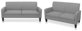 Set Di Divani 2 Pz İn Tessuto Grigio Chiaro /