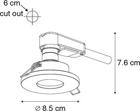 Faretto da incasso per bagno intelligente bianco incl. Wi-Fi GU10 - Shed