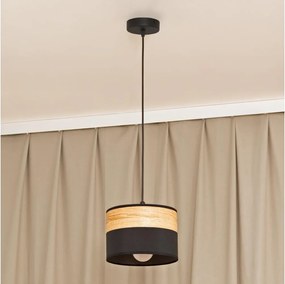 Lampadario a sospensione con cavo ALBA 1xE27/15W/230V Ø 20 cm nero/marrone