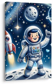 Quadro su tela – Sogni spaziali di un piccolo esploratore