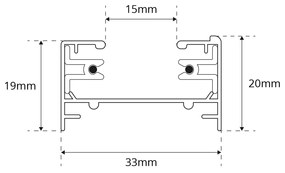 Binario Monofase Bianco serie "Solid" -  1 e 2 metri Variante Lunghezza Profilo 2 metro