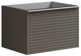 Mobile da bagno sotto lavabo Pixel stripes grigio carbone e maniglia alluminio brillante laccato opaco L 60 x H 40 x P 45.5 cm 1 cassetto, lavabo non incluso