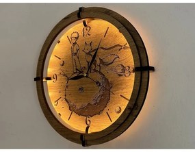 Li-Go 23712/DUB/BAT2 - Orologio a LED dimmerabile con sensore LED/1xAA Ø 32 cm rovere