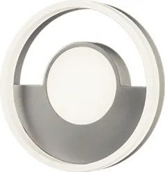 Applique in metallo Argento D20 cm con diffusore perimetrale Led ELISA