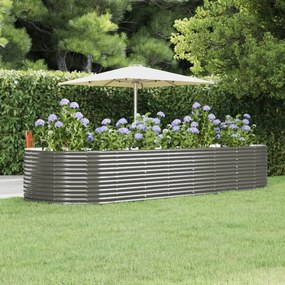 Letto Giardino Acciaio Verniciato Polvere 367x140x68 cm Grigio