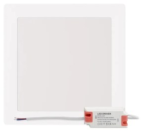 Plafoniera LED Slim Quadrata 20W 2.000lm no Flickering 225x225mm - OSRAM LED Colore Bianco Freddo 6.000K