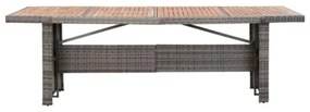 Tavolo da Giardino 240x90x74 cm in Polyrattan e Massello Acacia