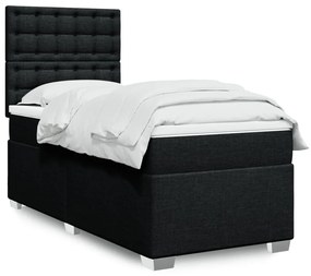 Giroletto A Molle Con Materasso Nero 100x200 Cm İn Tessuto /