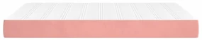 Materasso a molle insacchettate rosa 140x190x20 cm in velluto