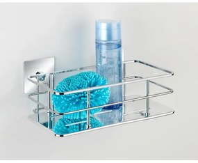 WENKO 23854800 - Mensola TURBO-LOC QUADRO ED. 24x14,5 cm in acciaio inossidabile / cromo lucido