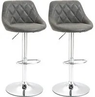 EASYCOMFORT Set 2 Sgabelli da Bar di Design Girevoli con Altezza Regolabile - Grigio Scuro