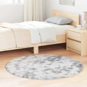 Tappeto Shaggy A Pelo Lungo Navarra Grigio Chiaro 120x120 Cm /